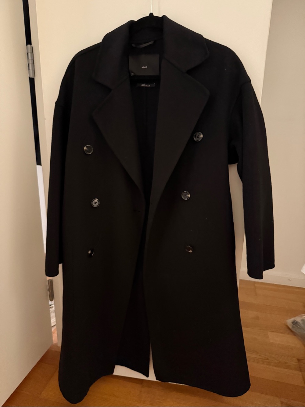 Women’s Black Double-Breasted Wool Coat